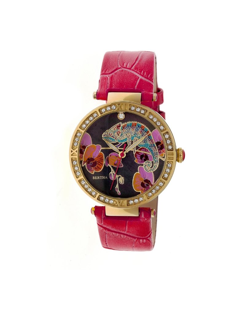 Nwt Bertha Camilla Crystal Black Chameleon Dial Ladies Watch